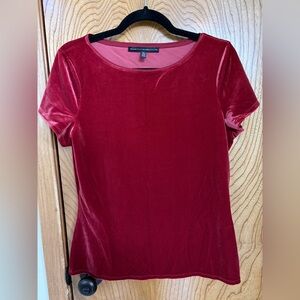 White House Black Market Red Velvet Top | M